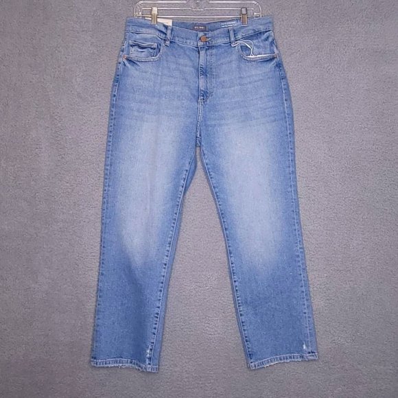 Dl1961 Womens Patti Straight‎ Leg Jeans Blue Stretch Light Wash High Rise 32 New - Picture 1 of 11